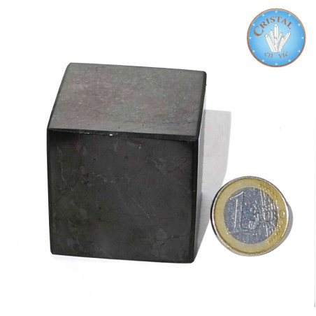 Cube de SHUNGITE - 4cm -  Pierre polie