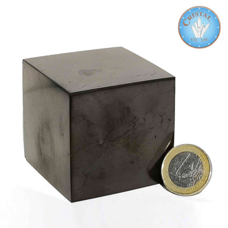 Würfel aus polierter SHUNGIT, Natursteine – Cristal-en-vie.com