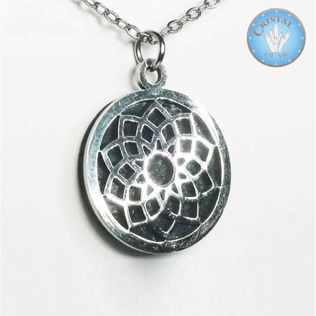 Pendant – Shungite Disc, Round Shape – Crown Chakra