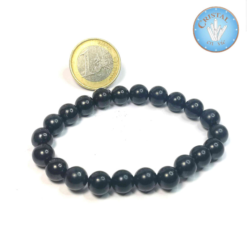 Bracelet en SHUNGITE de Russie - Pierres naturelles - boules 8mm