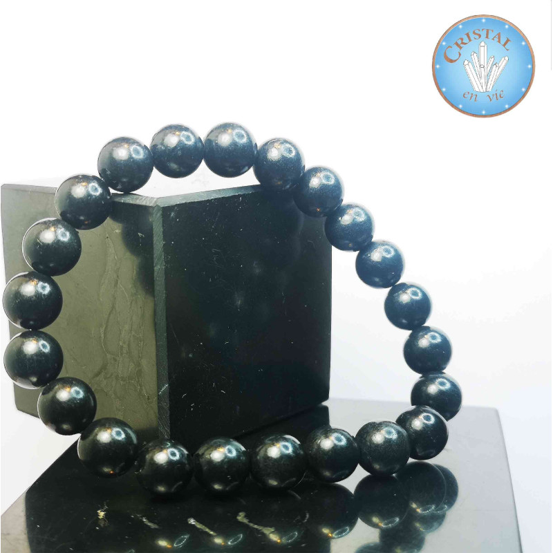 Pulsera de SHUNGITA de Rusia - Piedras naturales - Bolas de 8 mm