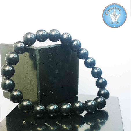 Armband aus russischer SHUNGIT - Natürliche Steine - Perlen von 8 mm