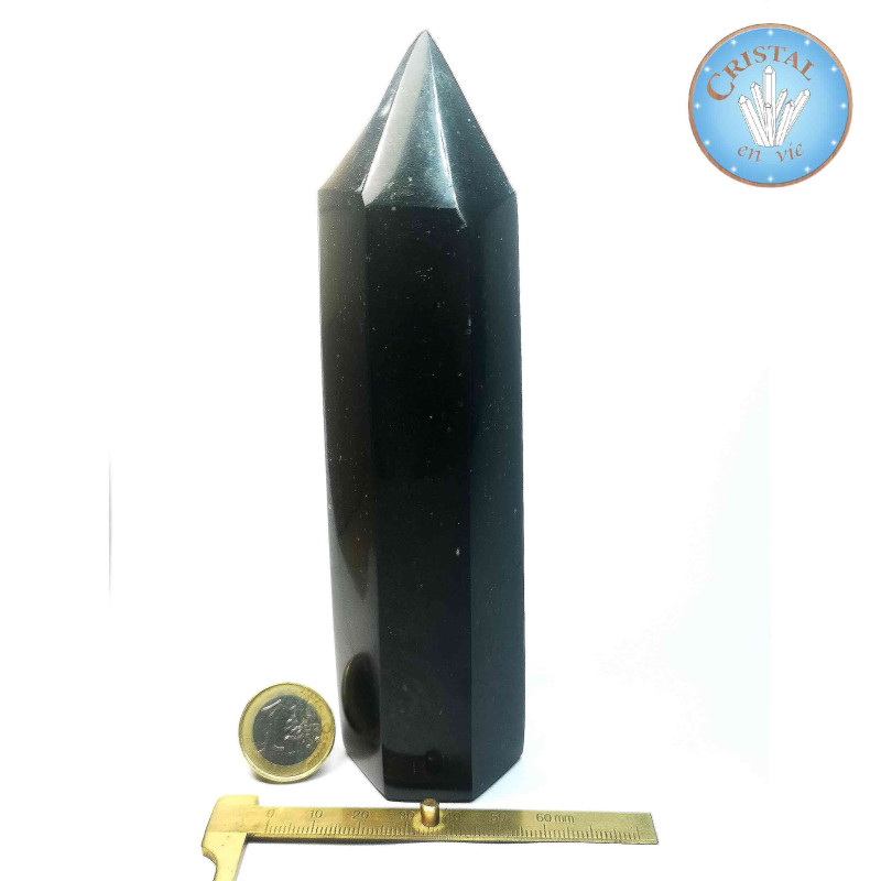 Gran Punta de Turmalina Negra Pulida - Cristal-en-vie.com