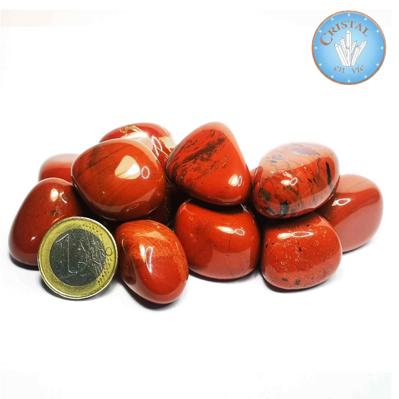 Roter Jaspis, Naturlicher Trommelstein – Cristal-en-vie.com