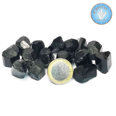 TOURMALINE Noire - Pierre Brute terminée ( une seule pointe ) - 1cm à 2cm  environ