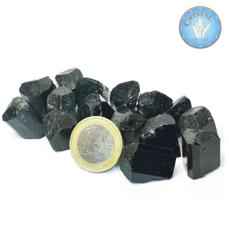 TOURMALINE Noire - Pierre Brute terminée ( une seule pointe ) - 1cm à 2cm  environ
