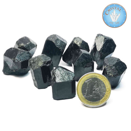 TOURMALINE Noire - Pierre Brute terminée ( une seule pointe ) - 1,5cm à 2,5cm  environ