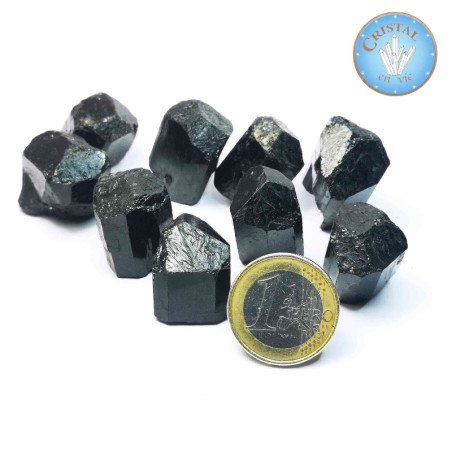 TOURMALINE Noire - Pierre Brute terminée ( une seule pointe ) - 1,5cm à 2,5cm  environ