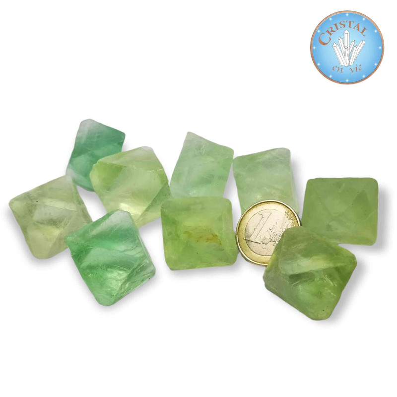 Octaèdre de Fluorine - Pierre brute - Taille 3 - Couleur vert