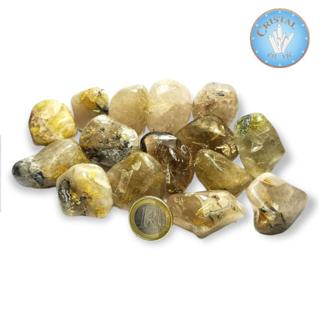 QUARTZ RUTILE - Pierre roulée - Taille 2