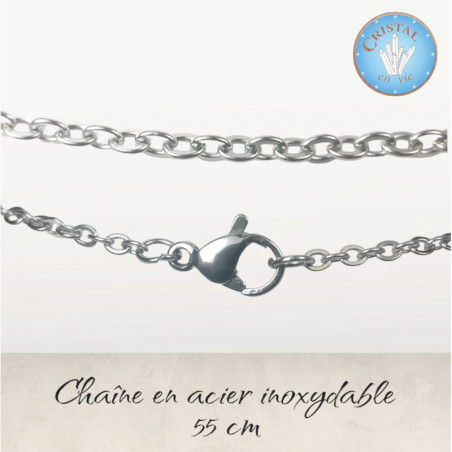 Cadena de acero inoxidable color plateado 55cm