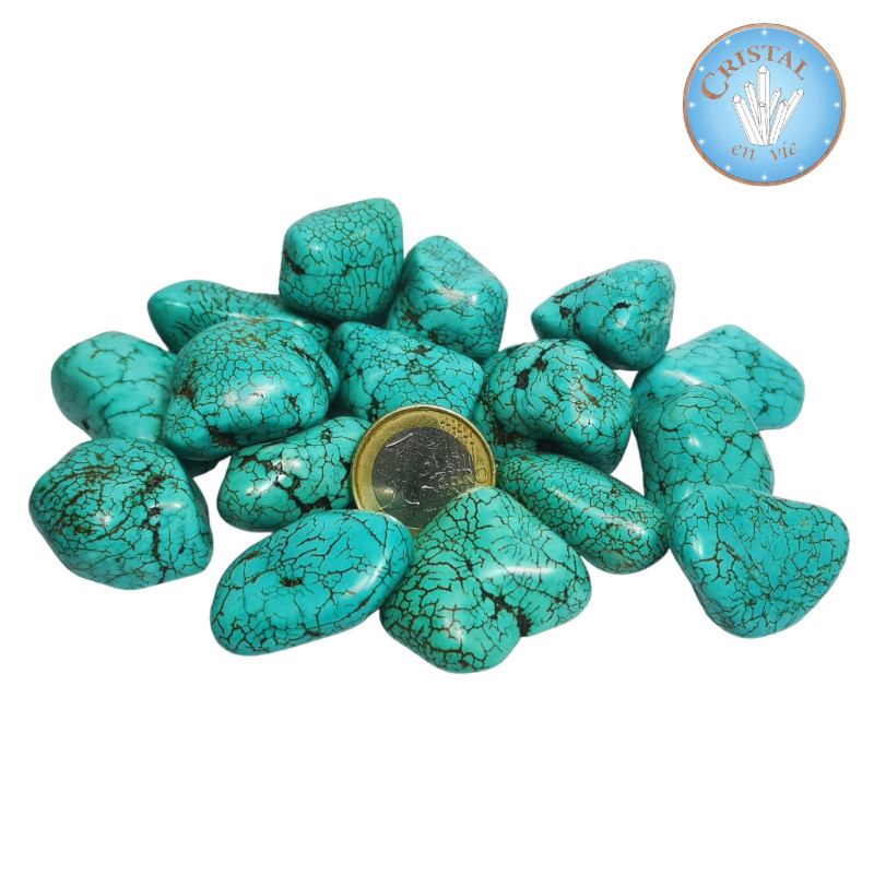 TÜRKIS – Trommelstein in türkisblauer Farbe. Größe 2