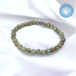 Labradorita - Pulseira de contas polidas de 6 mm