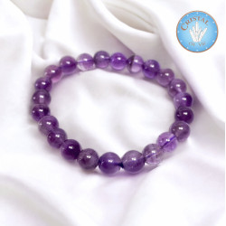 Bracciale in AMETISTA sfere 8 mm - Cristal-en-vie.com