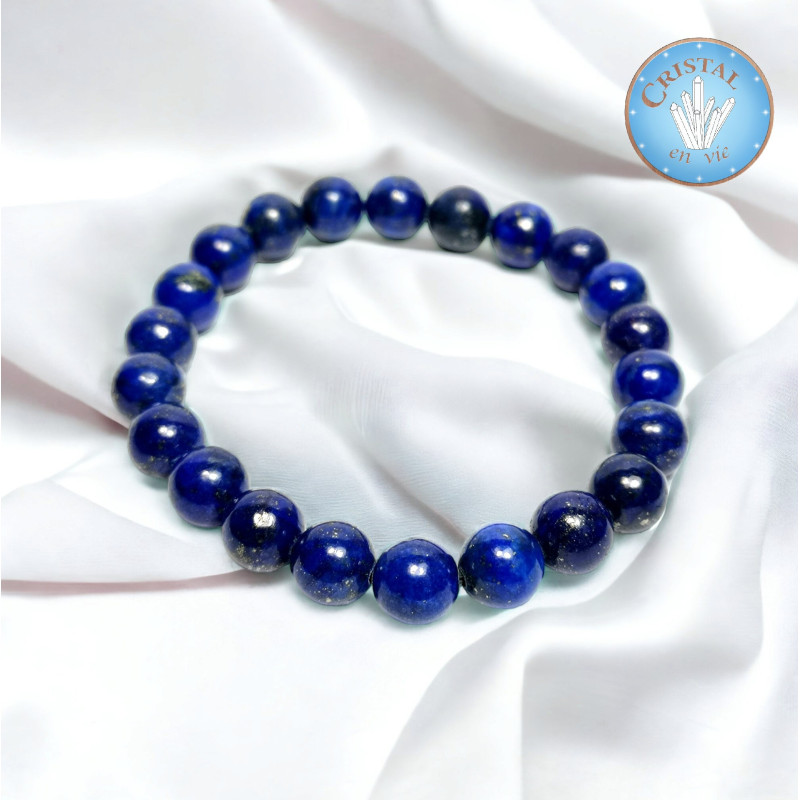 Winkel: Armband van Lapis Lazuli - Natuurlijke stenen - gepolijste kralen van 8 mm