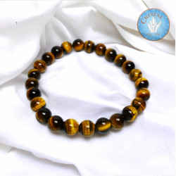 Loja : Olho de Tigre - pulseira de bola polida de 8 mm (para homens)