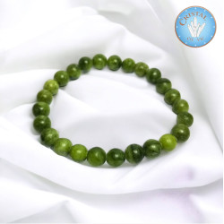 Jade Canadense - Pulseira de contas polidas de 8mm (para Homem)