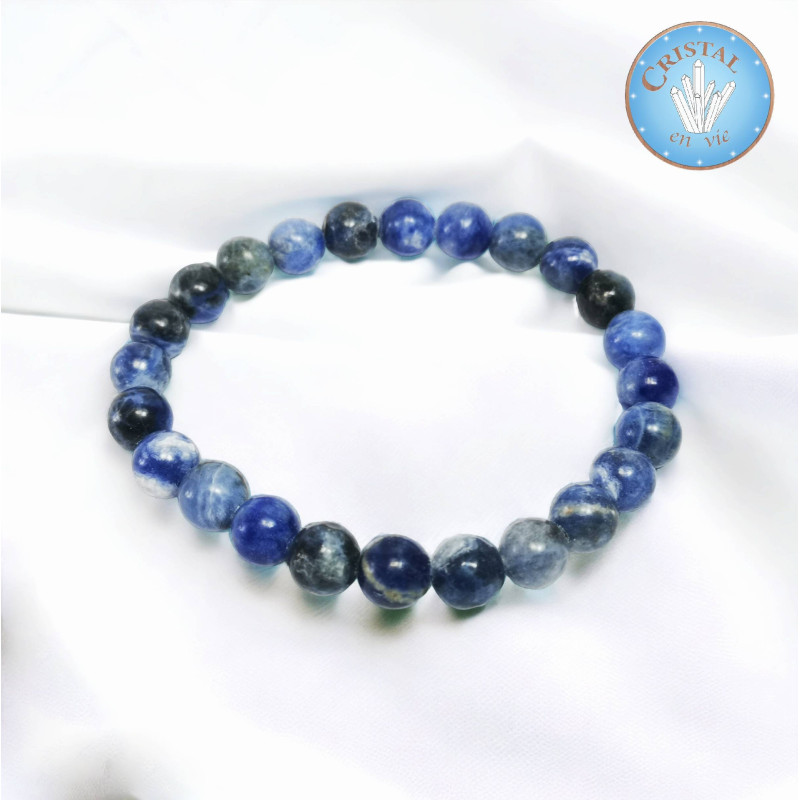 Pulsera de Sodalita - Piedras naturales - bolas pulidas de 8mm