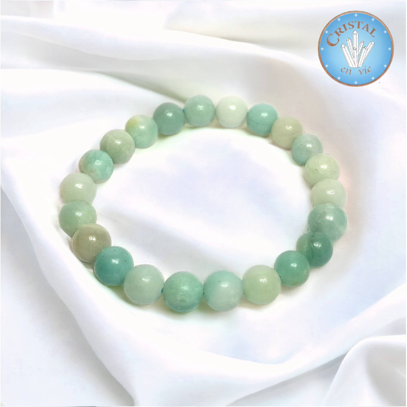 Loja: Pulseira em AMAZONITA - Pedras naturais verdes - contas polidas de 8 mm.