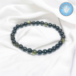 Loja : Pulseira em Obsidiana Dourada - Pedras naturais pretas e douradas - bolas de 6 mm