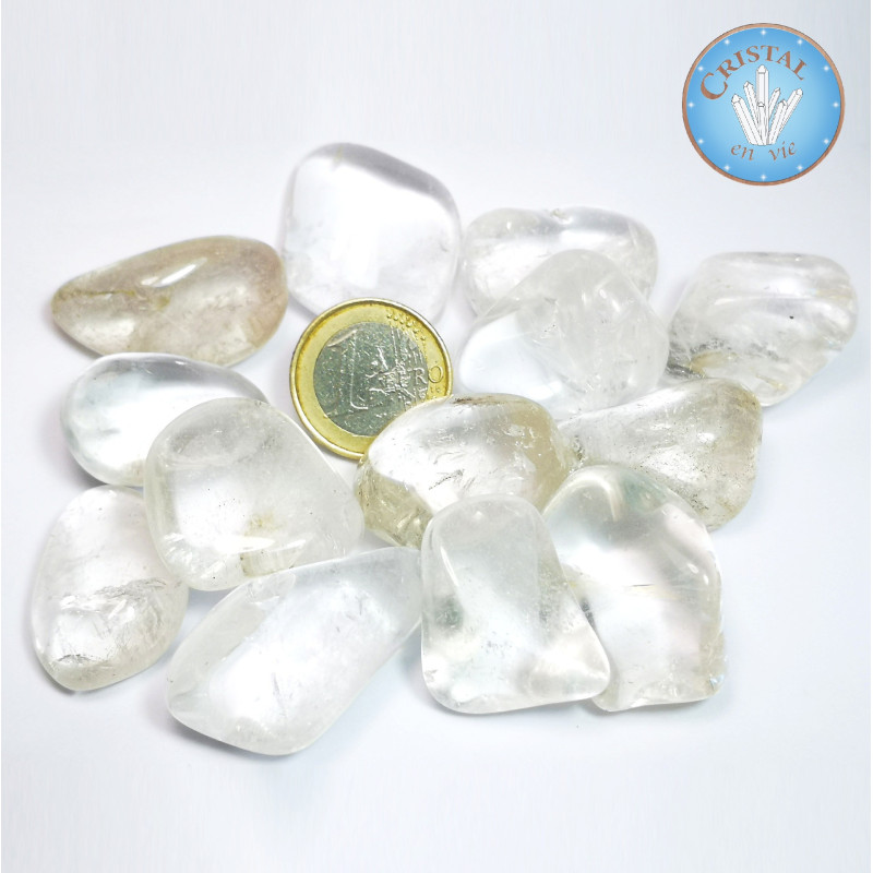 Tienda: CUARZO - Cristal de Roca, Piedra rodada natural, incolora