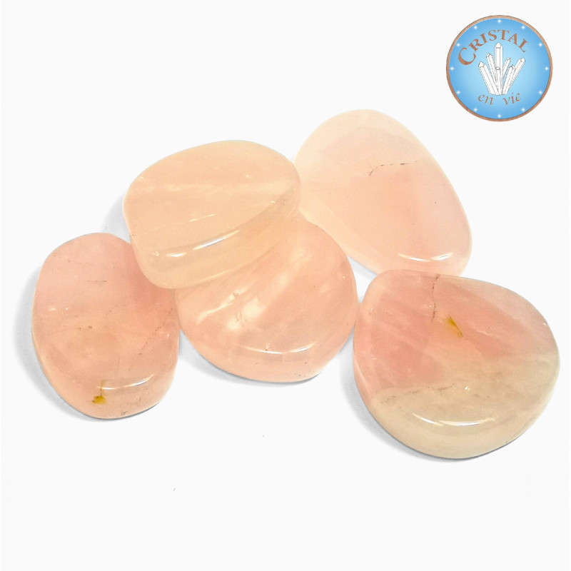 Loja: Cascalho de QUARTZO ROSA - Pedra plana polida