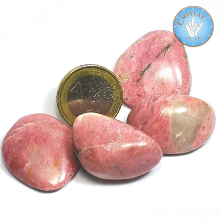 RODONITE - Pietra levigata naturale - roccia di colore Rosa con possibili inclusioni bianche e nere - Taglia 1
