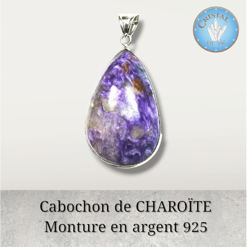 Online-Shop : Charoit-Anhänger in Silber 925 gefasst - Natürlicher und eleganter Schmuck