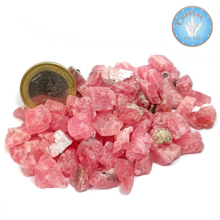 Rhodochrosit, Natürlicher roher kristallisierter Stein - Qualität A - Aus der berühmten Mine Wutong in China / Größe 0