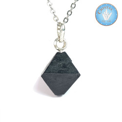 Octaedro de Magnetita - Pingente com Alça de Prata