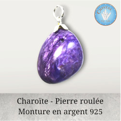 Loja: Pingente de Charoíta engastado em prata 925 - Joia natural e elegante