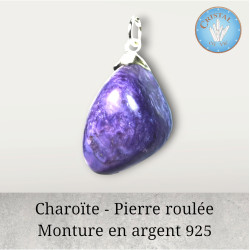 Loja: Pingente de Charoíta engastado em prata 925 - Joia natural e elegante