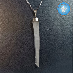 Pendentif - Cristal âme dit Faden Quartz - Quartz âme lamellaire - Pierre brute naturelle de Skardu, au Pakistan.