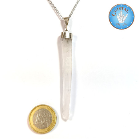 Pendentif - Cristal âme dit Faden Quartz - Quartz âme lamellaire - Pierre brute naturelle de Skardu, au Pakistan.