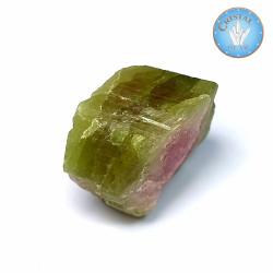 Cristal brut naturel de Tourmaline Water Melon - Tourmaline Melon d'eau - Pierre rose et verte.