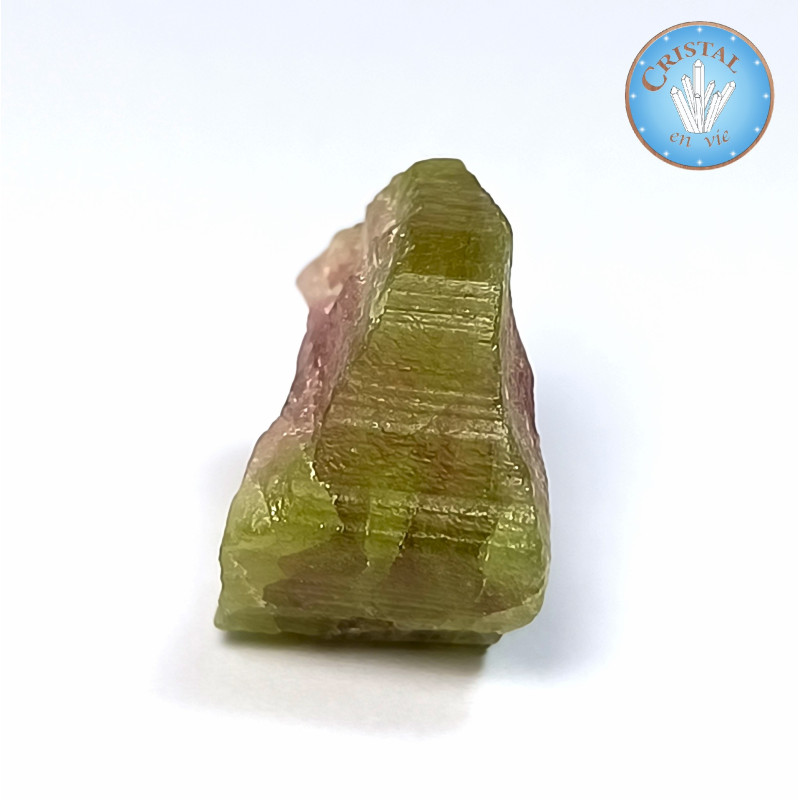 Cristal brut naturel de Tourmaline Water Melon - Tourmaline Melon d'eau - Pierre rose et verte.