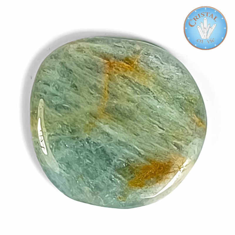 AQUAMARIN Trommelstein, blau-grüner Naturstein – Cristal-en-vie.com