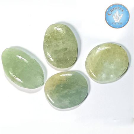 AQUAMARIN Trommelstein, blau-grüner Naturstein – Cristal-en-vie.com