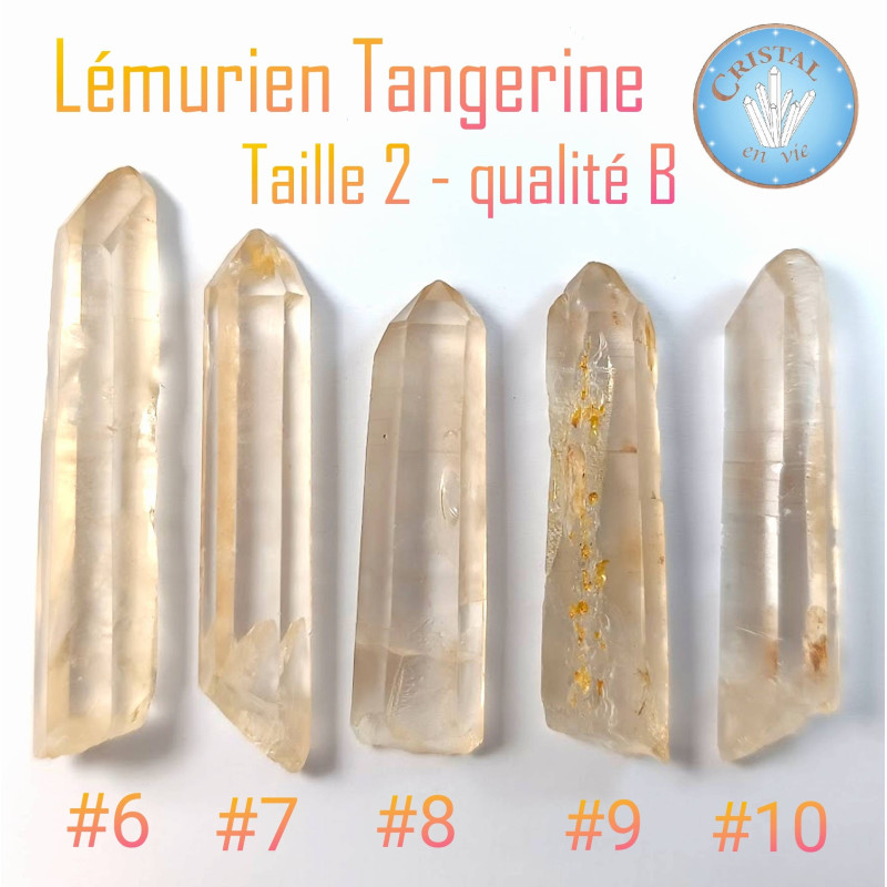 Onlie-shop : Lemurischer Quarz in Tangerin - Lemurischer Kristall, natürliche Spitze