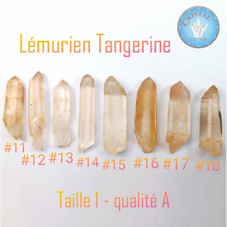 Onlie-shop : Lemurischer Quarz in Tangerin - Lemurischer Kristall, natürliche Spitze