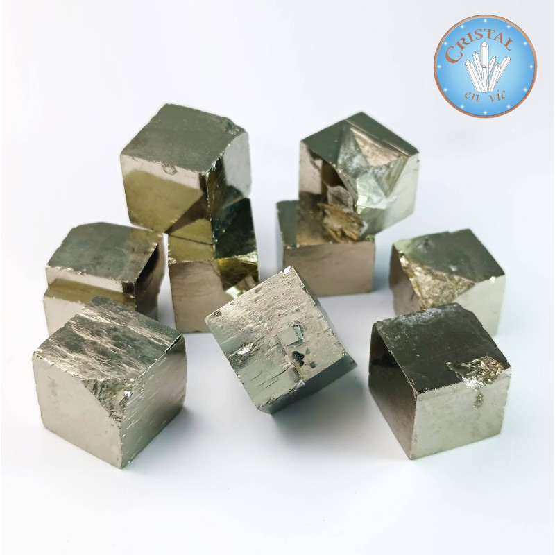 CUBO di PIRITE - Pietre naturali dorate dalla Spagna - Cristal-en-vie.com