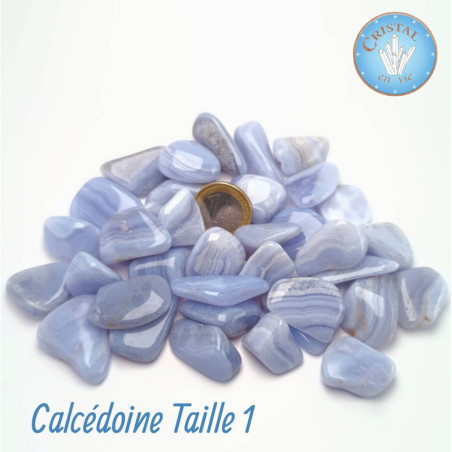 Online-Shop : CHALCEDON Natürlicher blauer geschliffener Stein