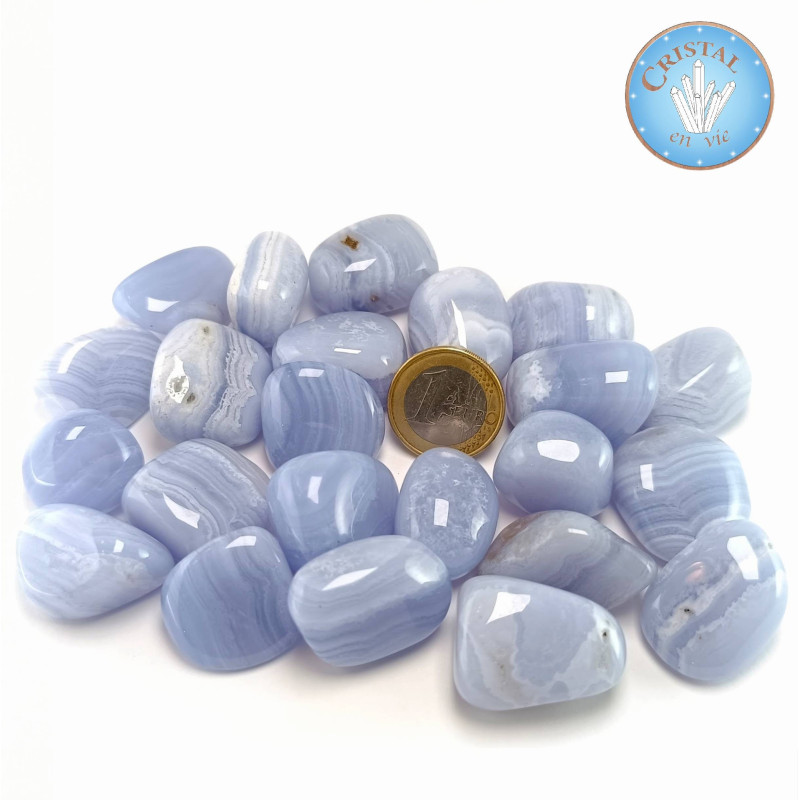 Tienda: CALCEDONIA Piedra Pulida Azul Natural