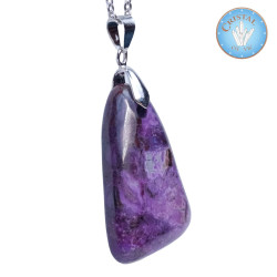Loja: Pingente de Charoíta engastado em prata 925 - Joia natural e elegante