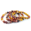 Quatres bracelets en pierre de Jaspe Mookaite - Boules polies de 7-8mm