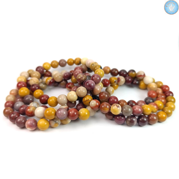 Plusieurs bracelets en pierre de Jaspe Mookaite - Boules polies de 7-8mm