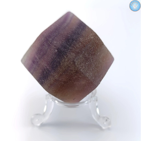 Dodécaedro rómbico de fluorita con bandas, Piedra Bruta n.º 1