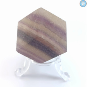 Dodécaèdre rhombique de Fluorine rubanée, Pierre naturelle brute ( non poli )