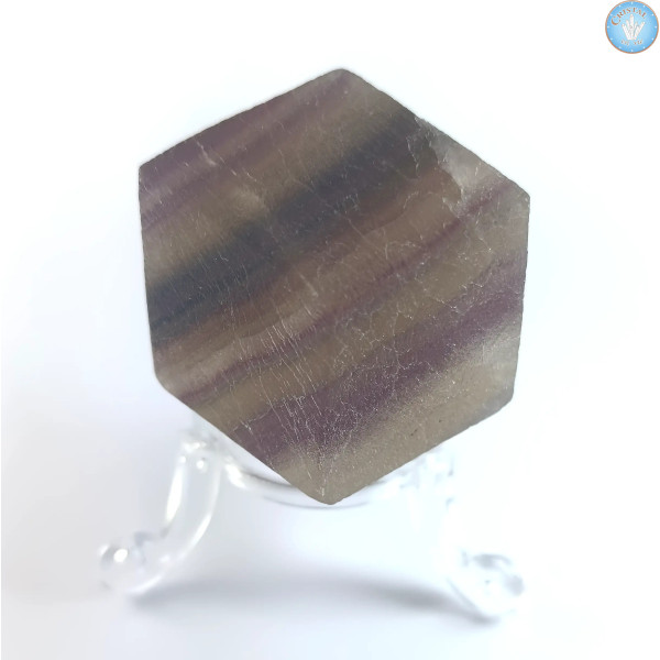 Dodécaedro rómbico de fluorita con bandas, Piedra Bruta n.º 2