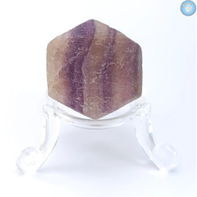 Dodécaèdre rhombique de Fluorine rubanée, Pierre naturelle brute ( non poli ) n°3